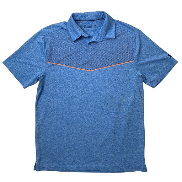 Under Armour Shirt Mens M Medium Water Blue Loose HeatGear CoolSwitch Golf Polo - Picture 1 of 7